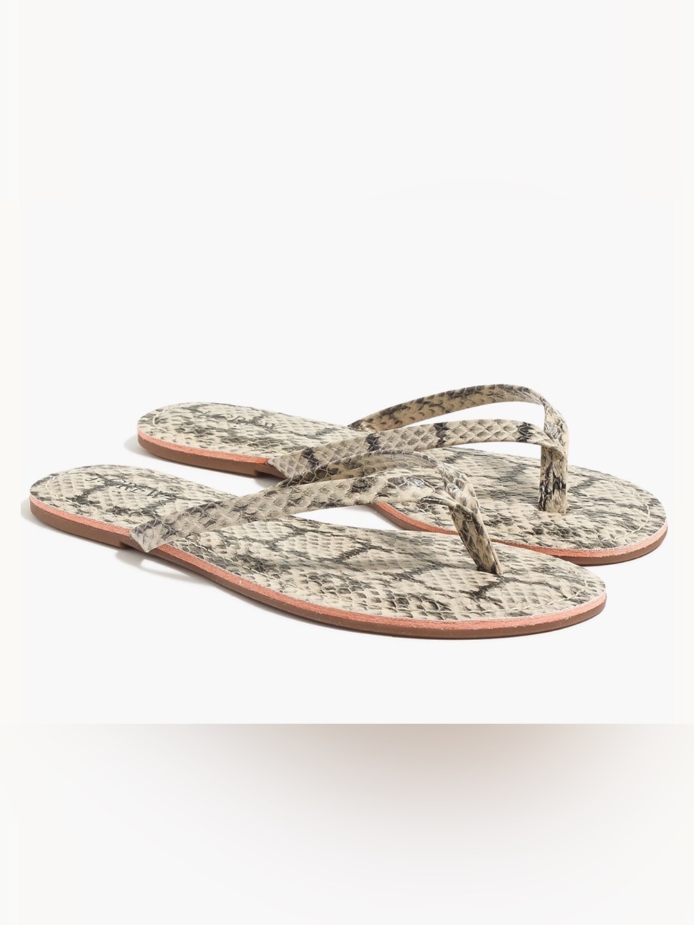 J Crew Faux-snakeskin easy summer flip-flops